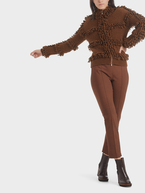 Vest met franjes 'Knitted in Germany'