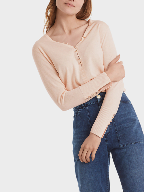 Fine-knit sweater with button details