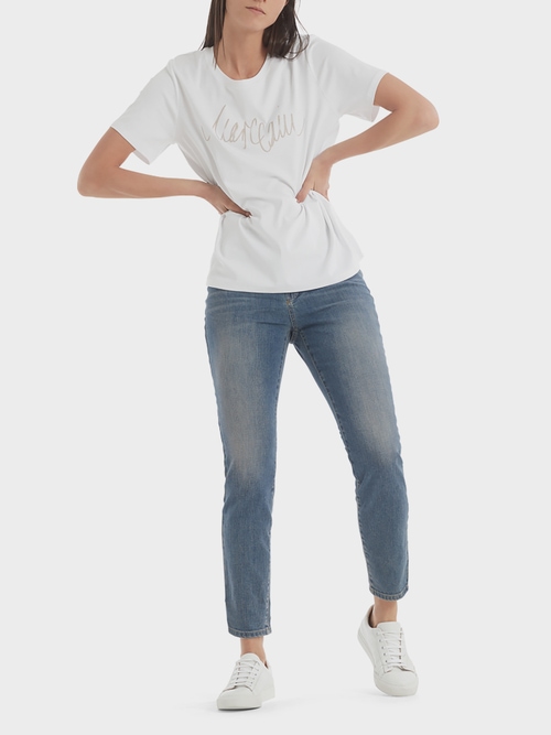 Logo T-shirt with glitter print