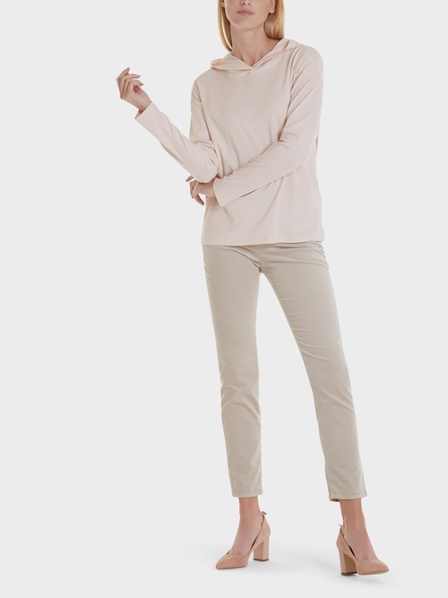 Hoodie top in cotton jersey