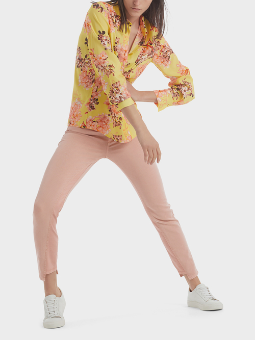 Gebloemde blouse van viscose en zijde