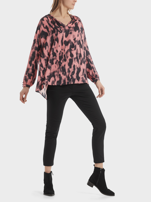 Weite Print-Bluse aus Satin