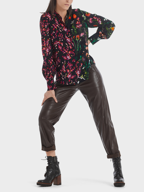 Print-Bluse aus Viskose und Seide