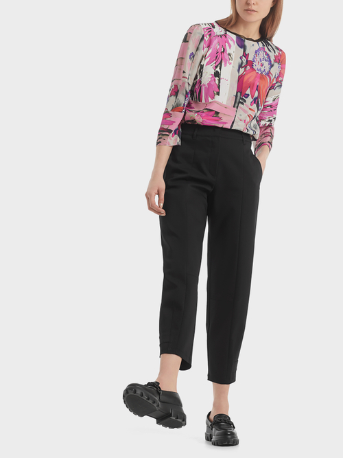 Blouse-style top in viscose and silk