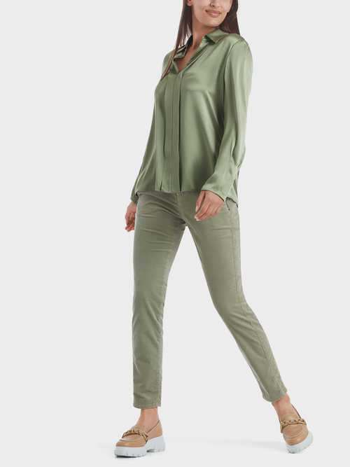 Elegant blouse-style top in silk satin