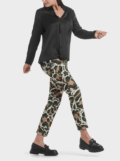 Elegant blouse-style top in silk satin