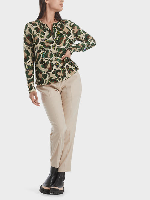 Blouseshirt met camouflageprint
