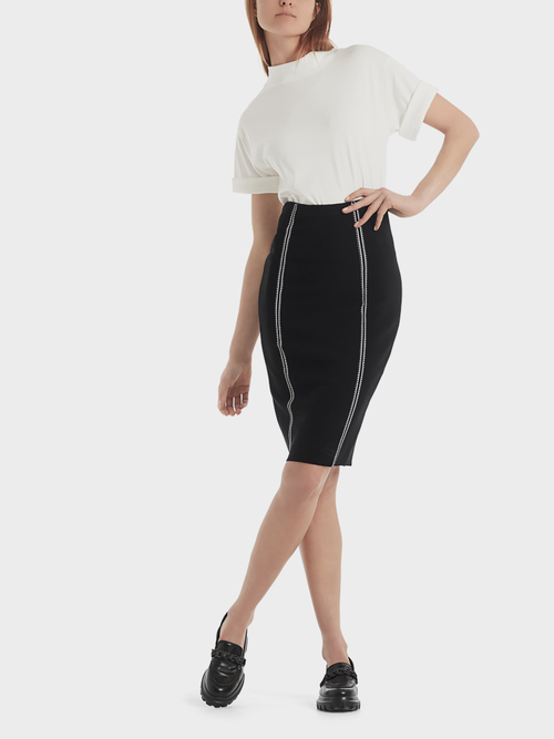 Rok met hoge taille 'Knitted in Germany'