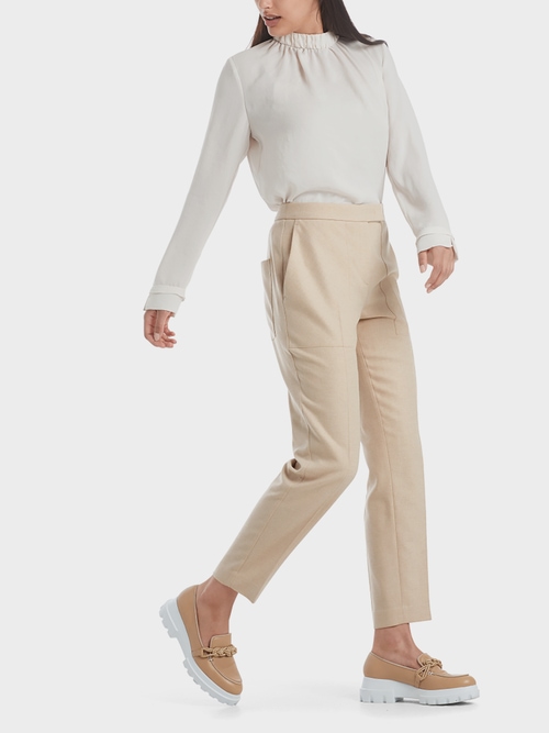 Konische Woll-Flanellhose