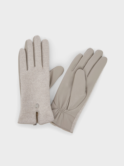 Leren handschoenen met scheerwol