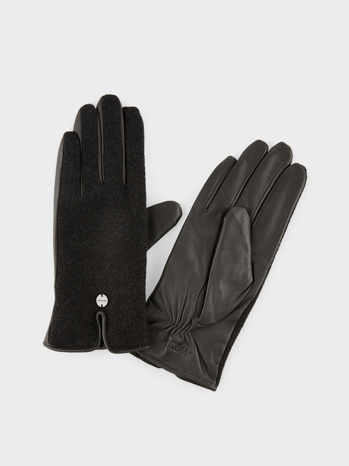 Leren handschoenen met scheerwol