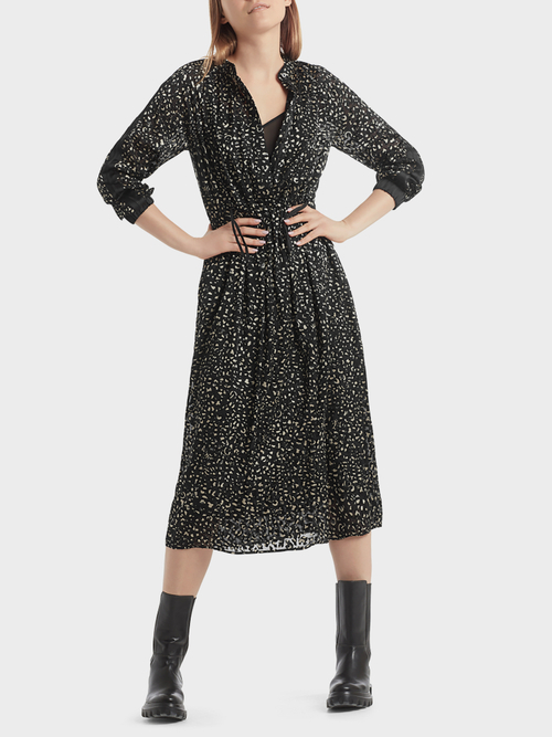 Devoré-Kleid mit Leo-Print