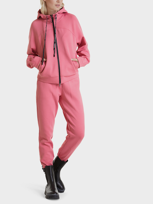 Hooded jacket in stretch cotton