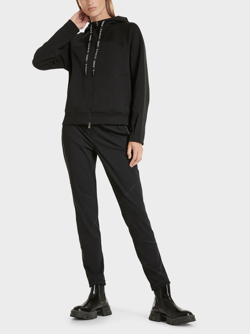 Hooded jacket in stretch cotton