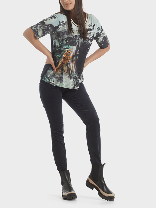 Tee-shirt chemisier à motif jungle