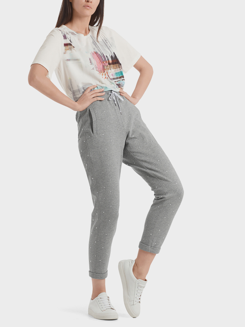 Pants with small rhinestones