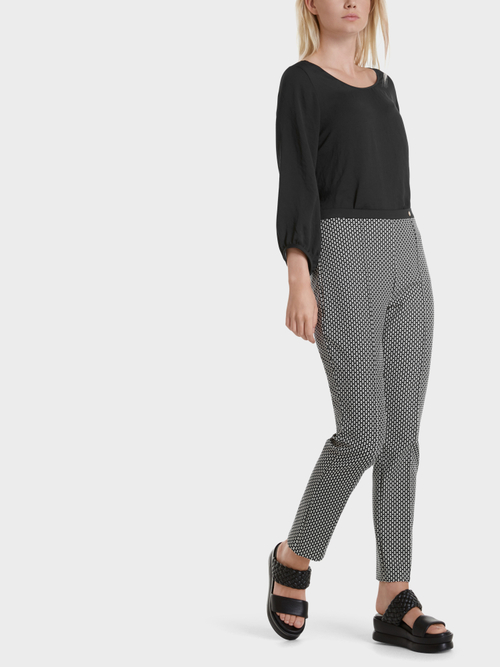 Stretchhose mit Karo-Kleinmuster