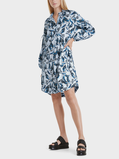 Baumwollkleid mit Bird-Print