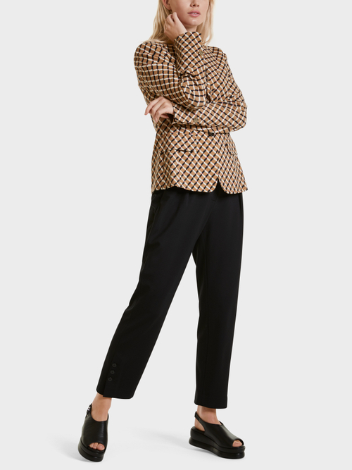 Jersey blazer with graphic pattern