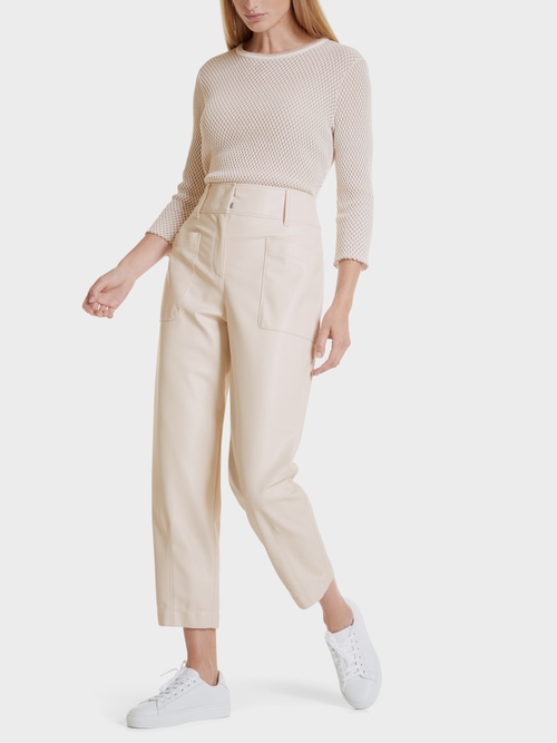 High-Waist-Hose aus Fun-Nappaleder