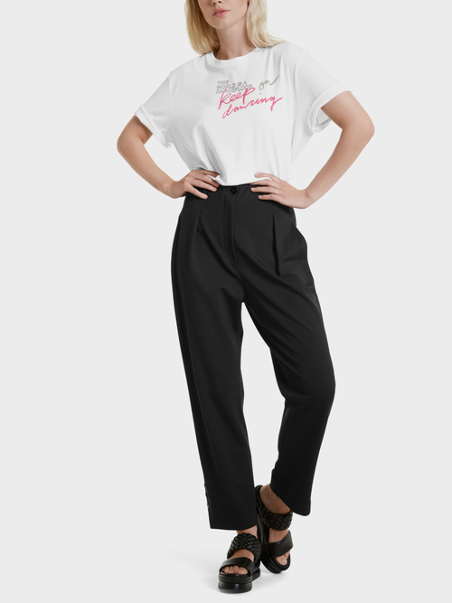 Lässige Bundfaltenhose aus Jersey