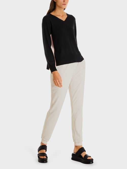 Pull-over bicolore en fine maille