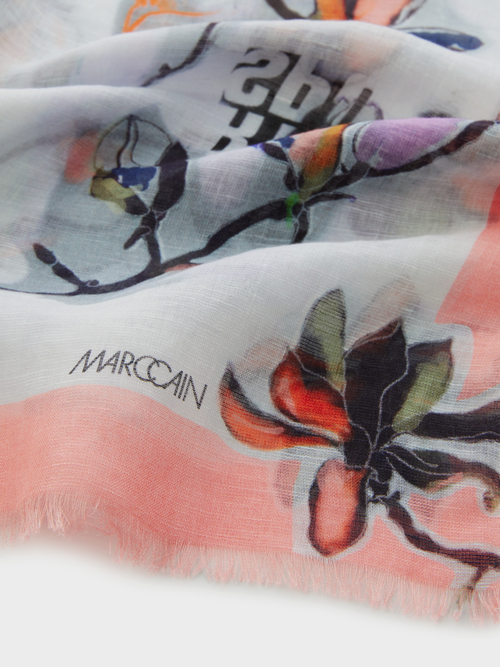 Schal mit Magnolien-Print