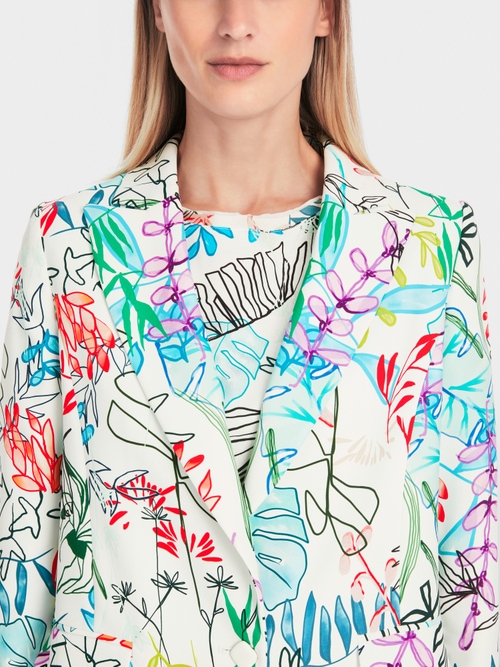 Trendiger Blazer mit allover Blatt-Motiv