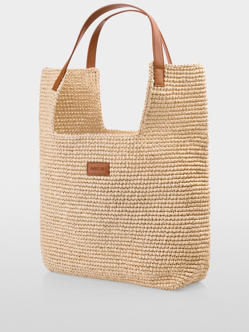 Shopper bag in raffia look