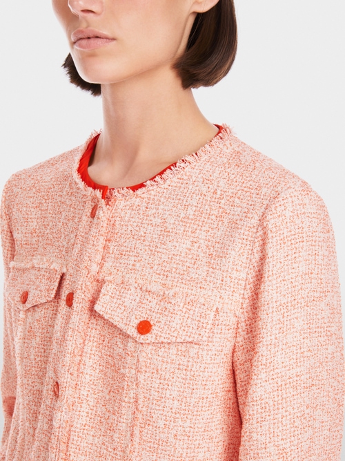 Bouclé-Jacke im Denim-Stil