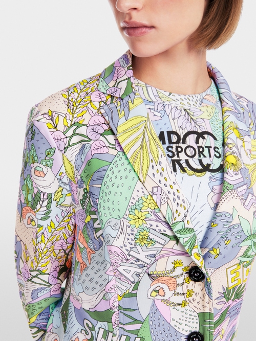 Printed blazer in scuba jersey