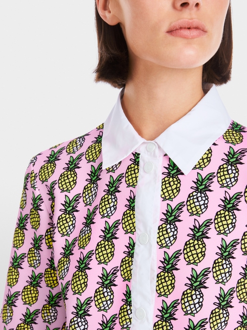 Cropped scuba jersey blouse