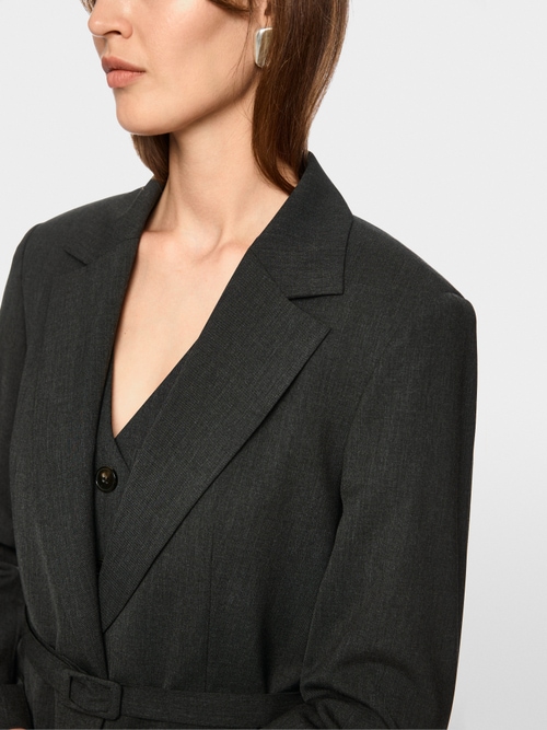Blazer with tie belt