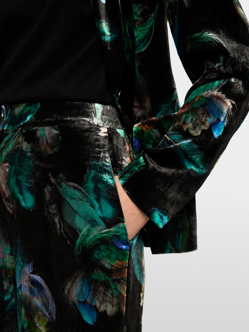 Samt-Hose WARRI mit Federprint