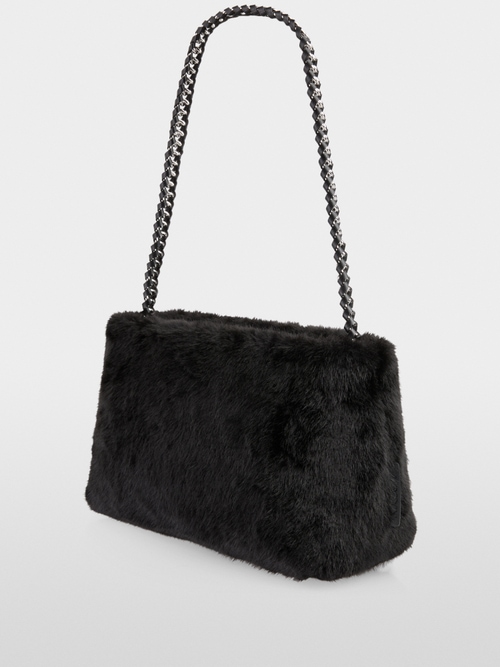 Faux fur shoulder bag