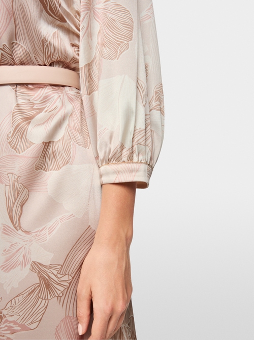 Silk blouse dress with floral print