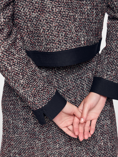 Tweed jacket with denim details