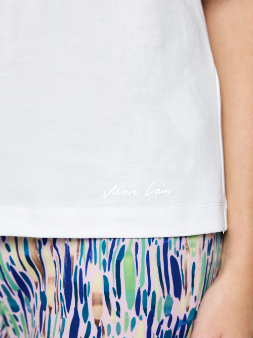 Stretch cotton shirt with smock detail