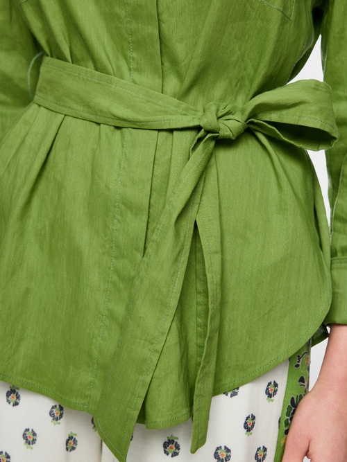 Blouse safari en mélange lin-viscose
