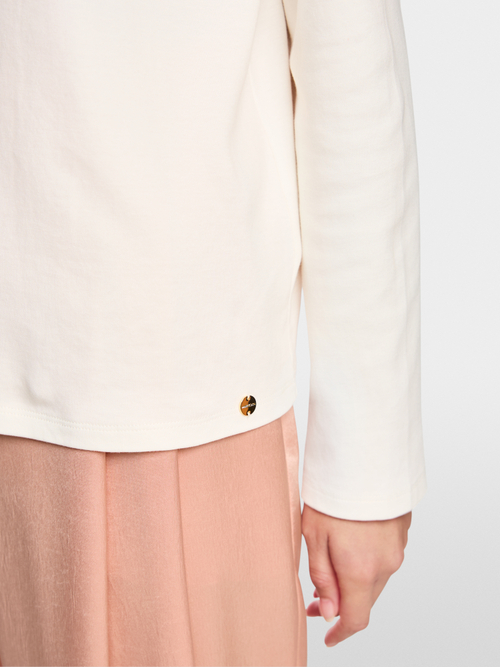 Long-sleeved cotton polo shirt