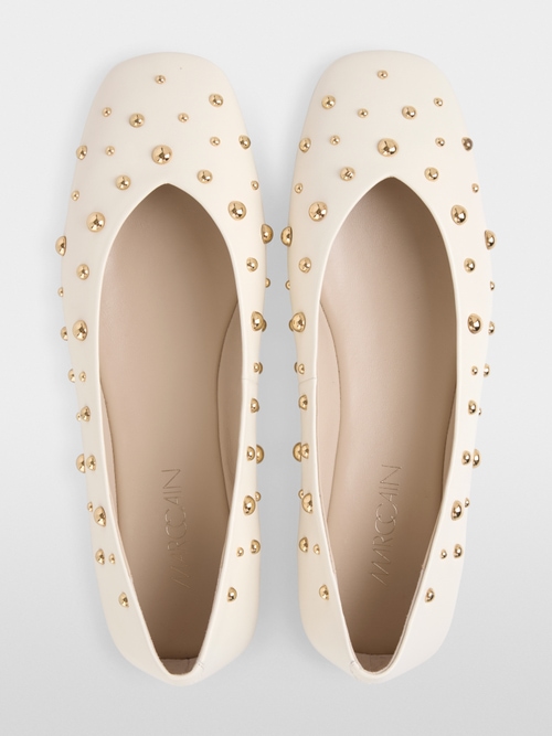 Leather ballerina flats with studs