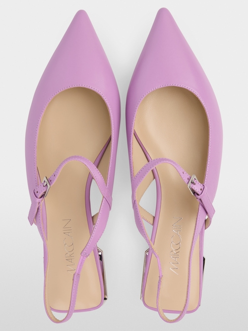 Slingback leather ballerinas