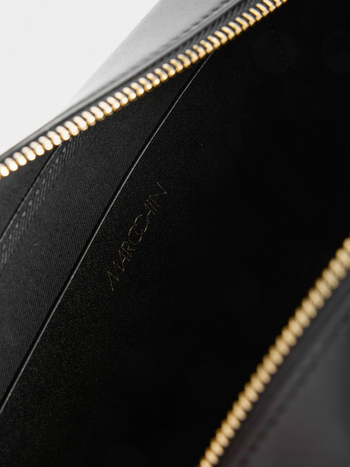 Recycled leather bowling bag
