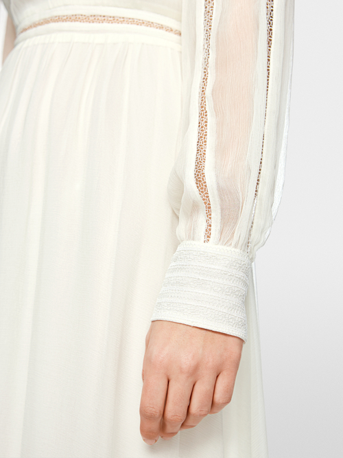 Crinkled viscose midi dress