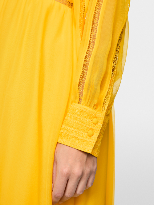 Crinkled viscose midi dress