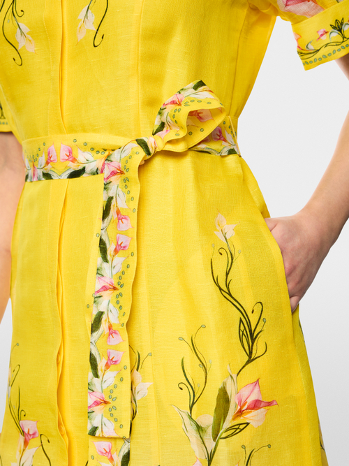 Linen-silk blend mini dress