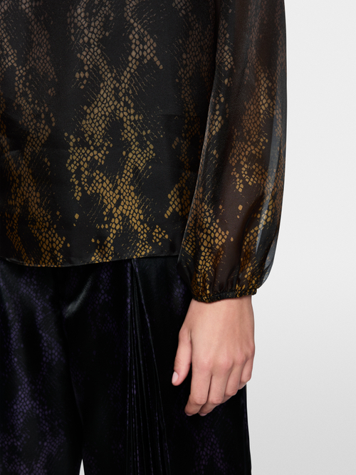 Blouse double épaisseur à imprimé serpent