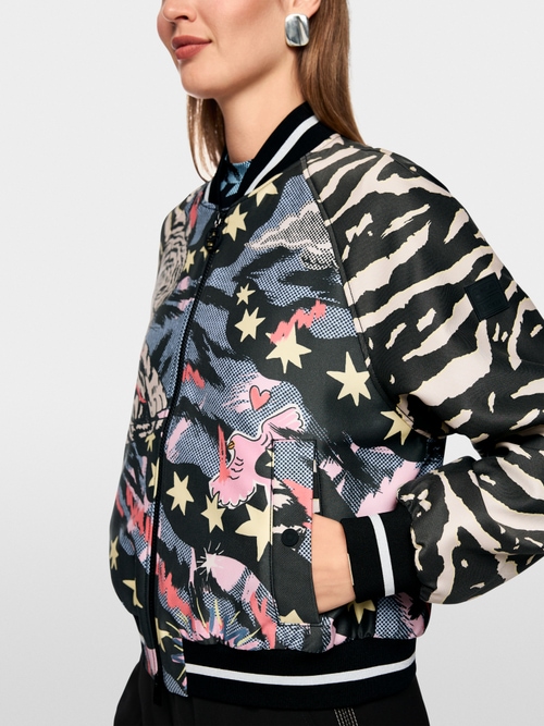 Blouson jacket with comic print