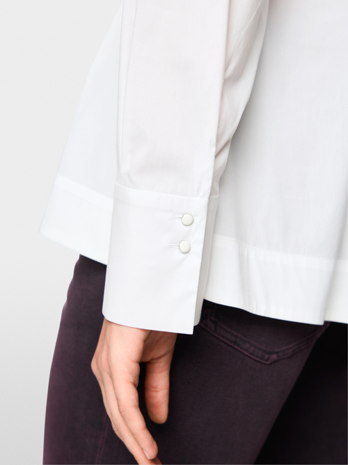 Stretch cotton blouse with seam details