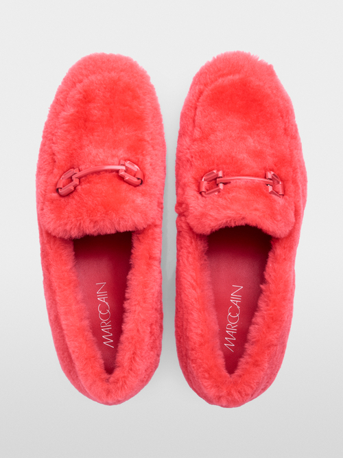 Lambskin loafers with metal detail